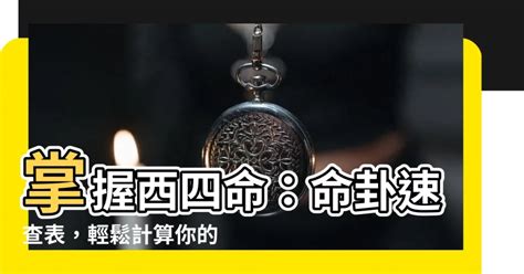 西四命計算|衍易風水命卦速查表